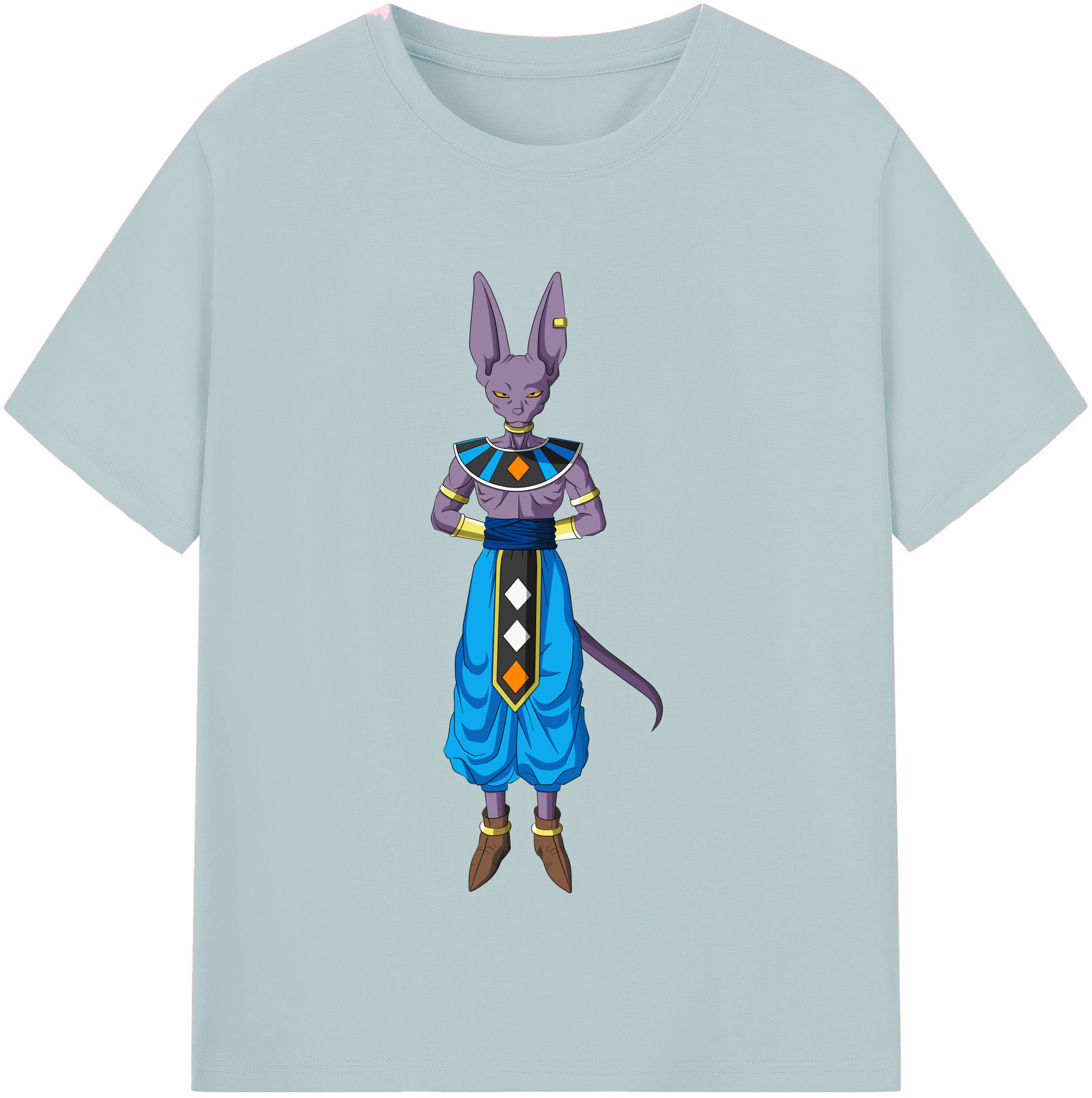 （画像用） ドラゴンボール ビルス 破壊神ビルス DRAGON BALL Beerus Birusu 綿100％半袖Tシャツ（フロントプリント）